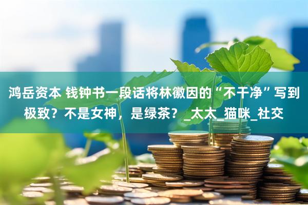 鸿岳资本 钱钟书一段话将林徽因的“不干净”写到极致？不是女神，是绿茶？_太太_猫咪_社交