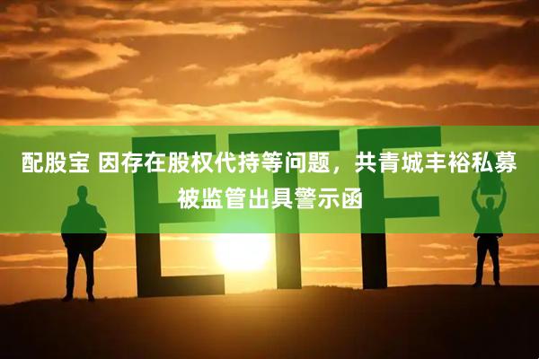 配股宝 因存在股权代持等问题，共青城丰裕私募被监管出具警示函